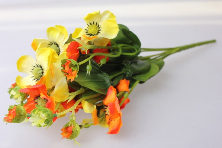 анемоны желто/оранжевые букет - цветы искусственные