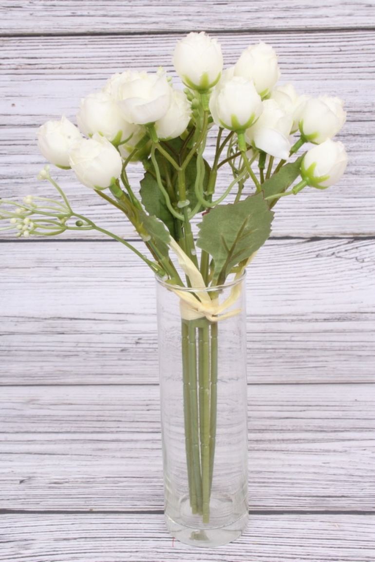 Букетик кустовых роз белый. 27 см.