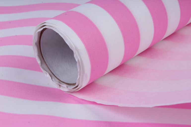 бумага  дизайнерский белый крафт полосы (розовый)  40г/м2  р907   м