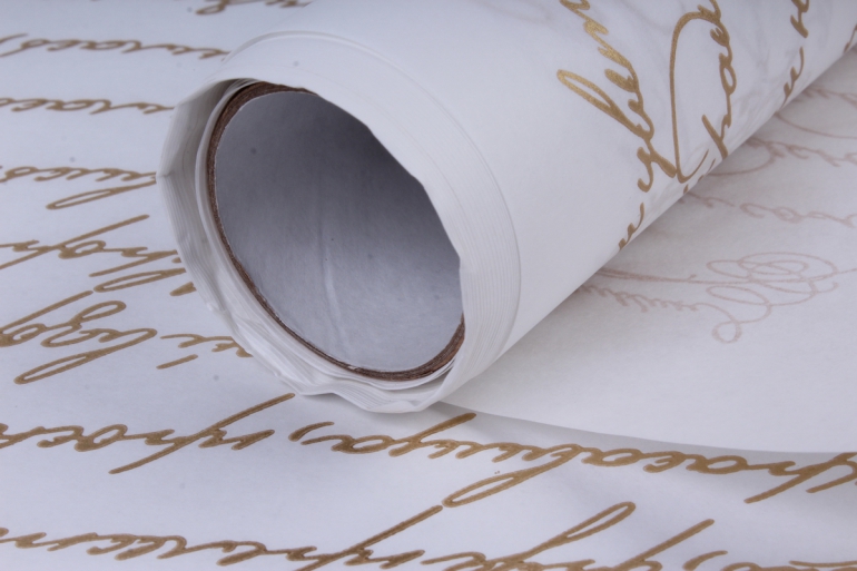 бумага  дизайнерский белый крафт пушкинские строки (золото)  40г/м2  р902   м
