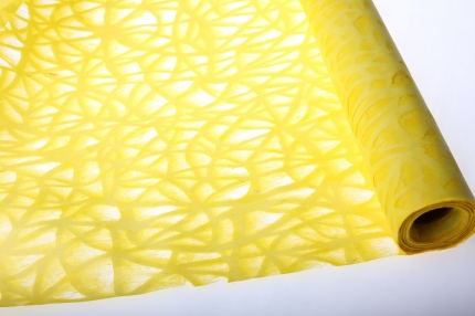 бумага рисовая бумага рисовая с дырками (60см на 10м) - жёлтый 2149