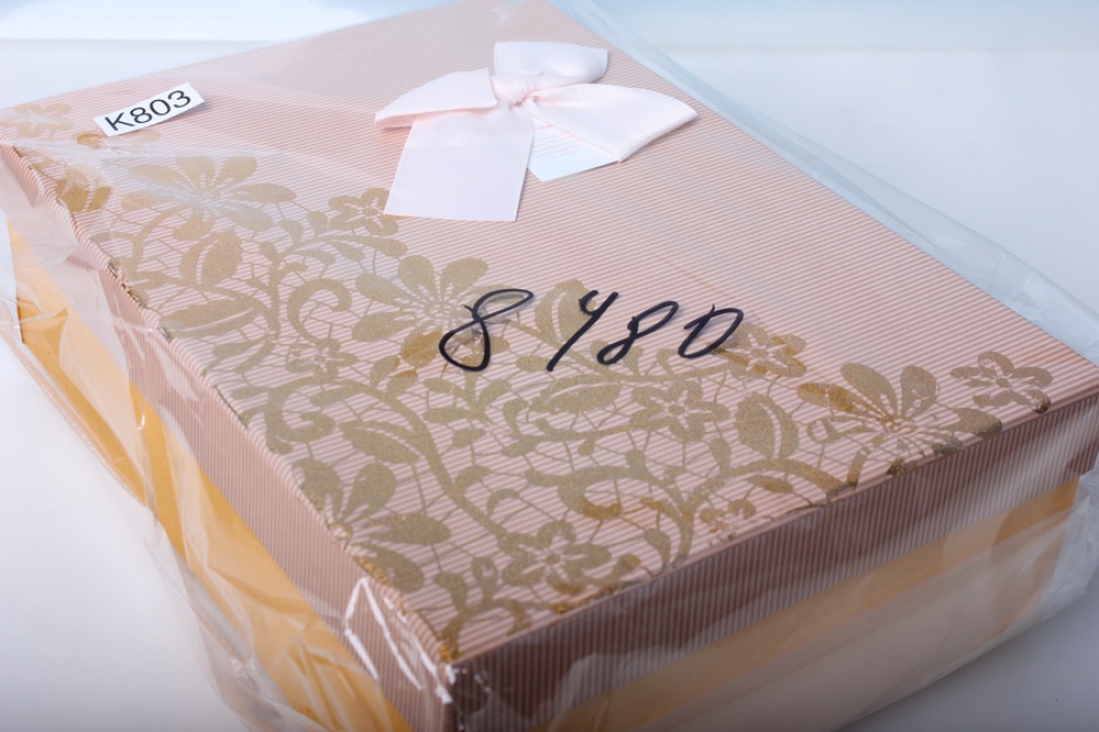 Набор подарочных коробок из 3х шт - розовая крышка с бантом 2015