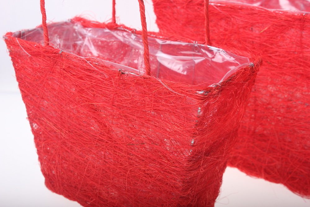 корзины из сизаля 051447 корзины плетеные сумки сизаль набор (2шт) 16х20см - красный 2475