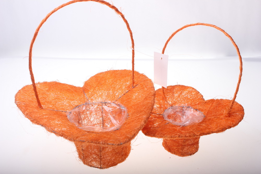 корзины из сизаля 090513 корзины плетеные сердце сизаль набор (2шт) 20х20см - оранжевый 2474