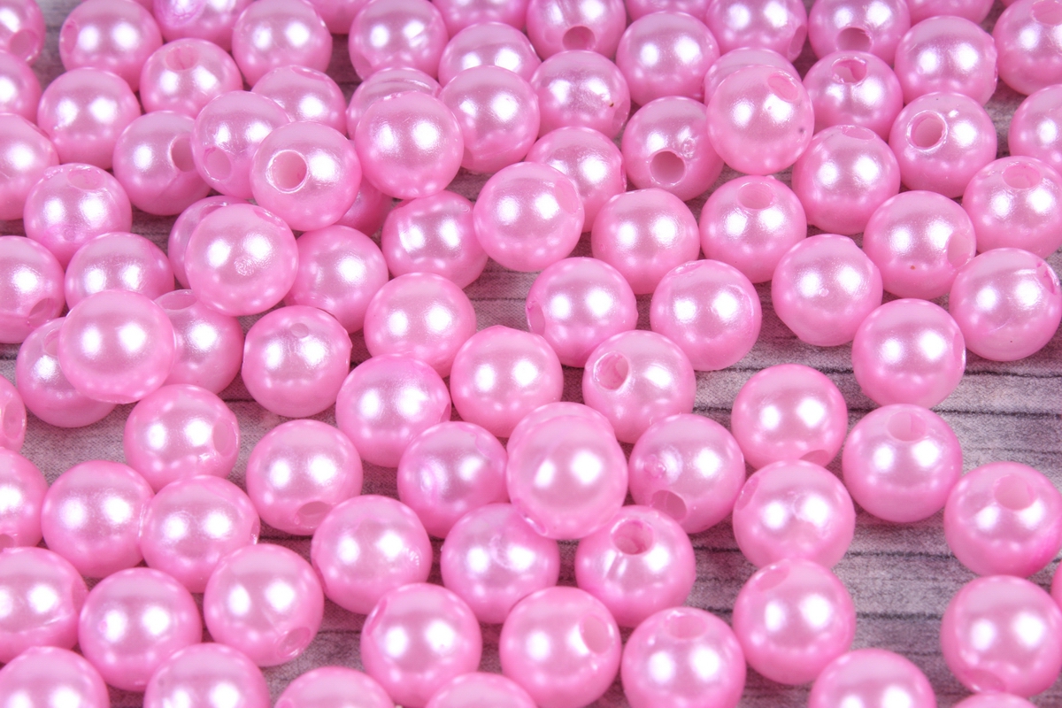 Бусины (А) перламутровые розовый   в пакете 100гр