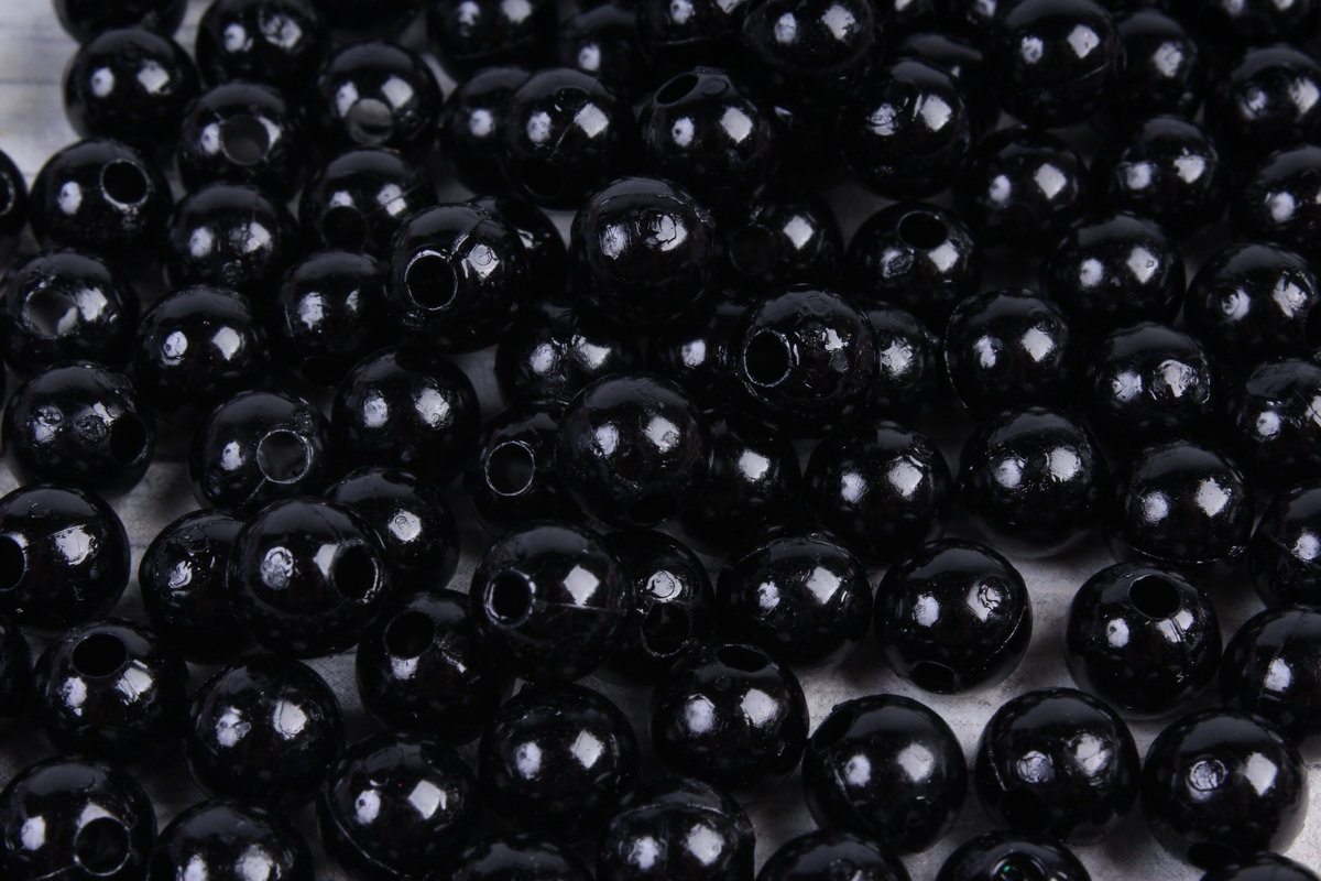 Бусины (А) перламутровые черный  в пакете 100гр