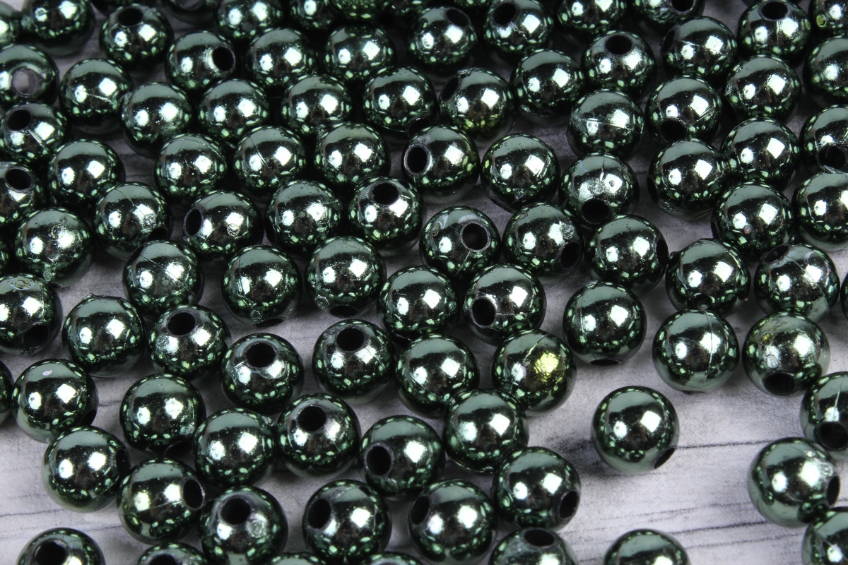 Бусины (А) металл зеленый  в пакете 100гр
