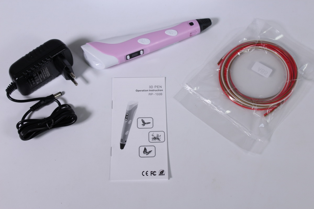 3d ручка розовая + 9м пластика
