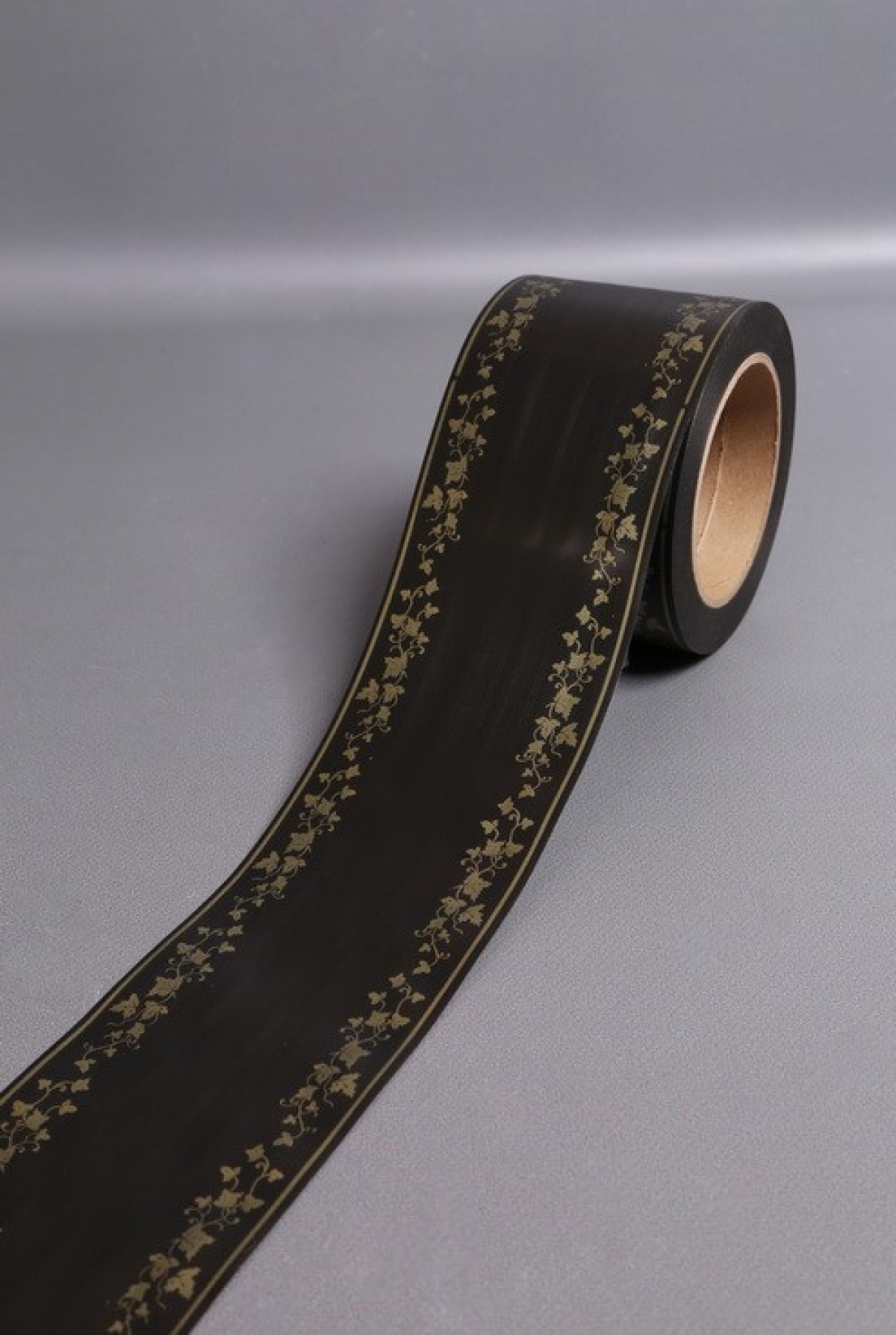 Лента простая (8см*50м) мелкий лист P841 ЧЁРНЫЙ