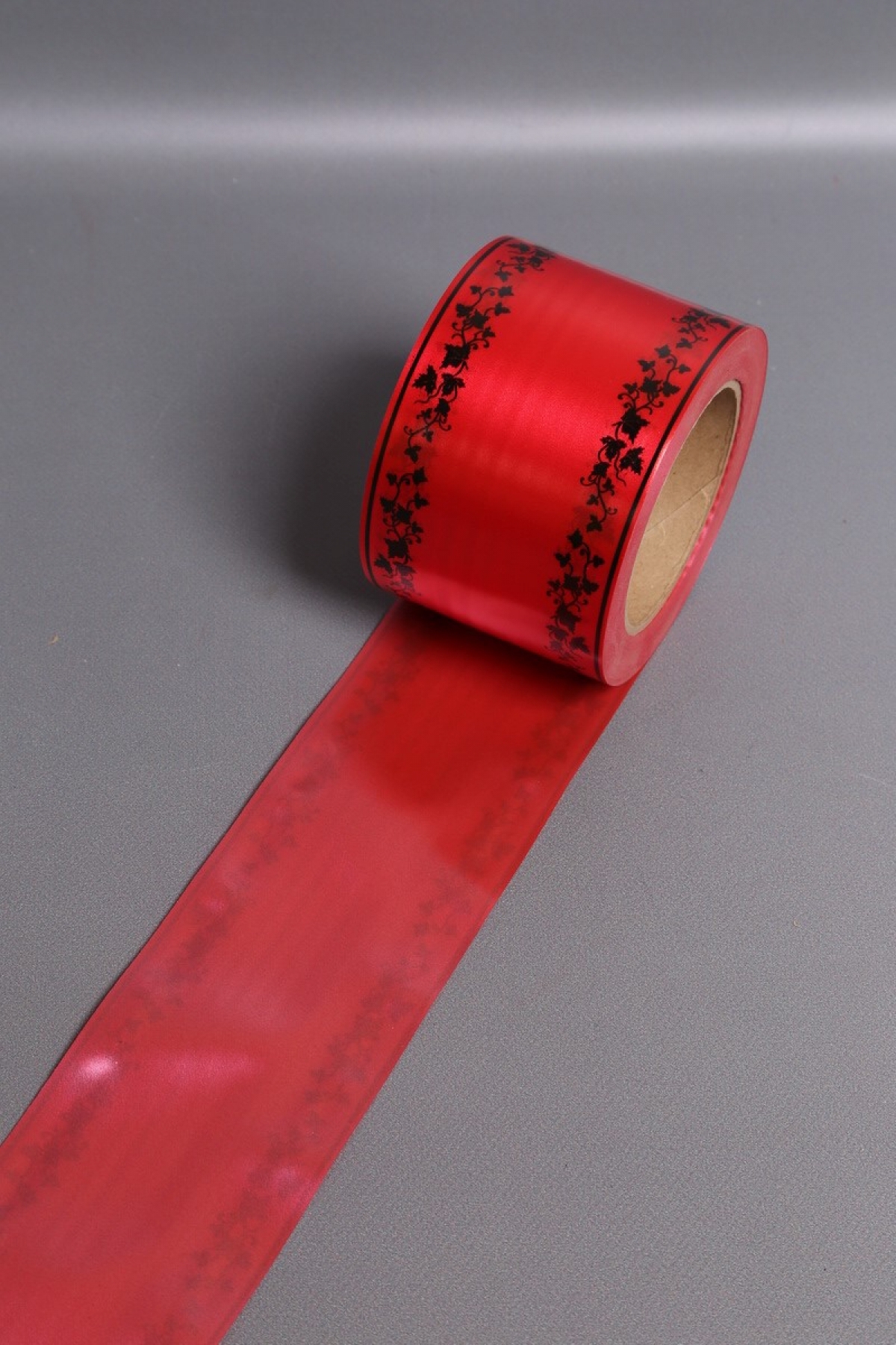 Лента простая (8см*50м) мелкий лист P843 КРАСНЫЙ