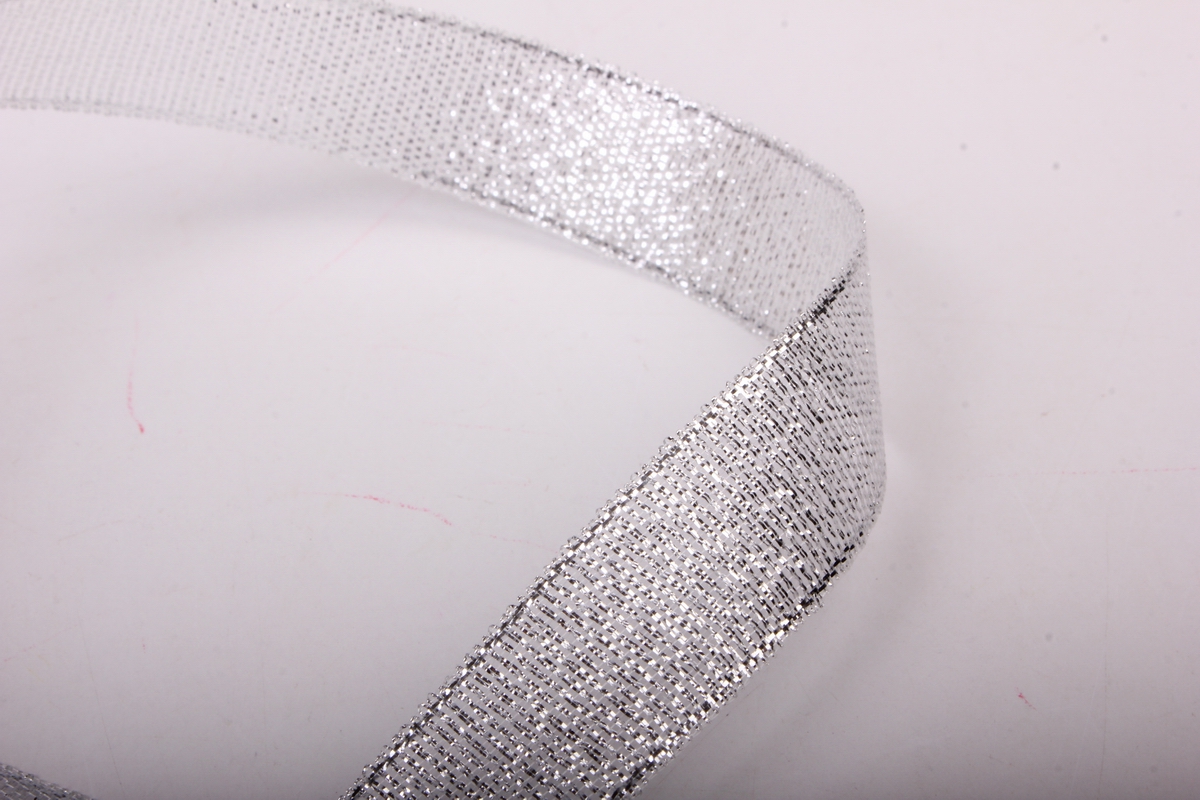 Лента парча 1,5см*23м, серебро  WSN25SILVER  К