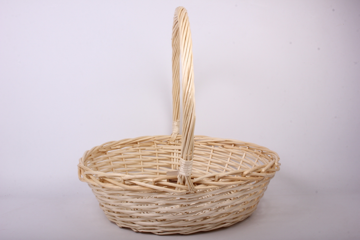Корзина (ива) Круг Белый  D=51, H=16/53см КС-310
