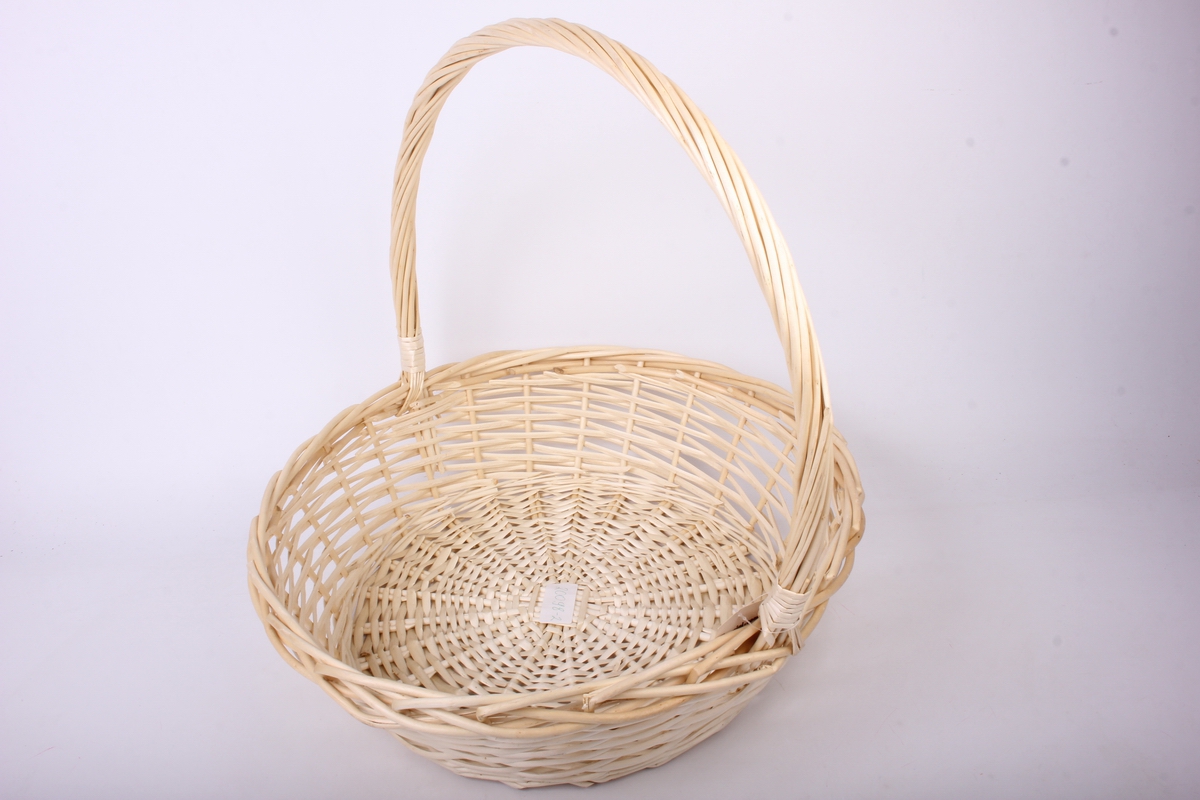 Корзина (ива) Круг Белый  D=51, H=16/53см КС-310