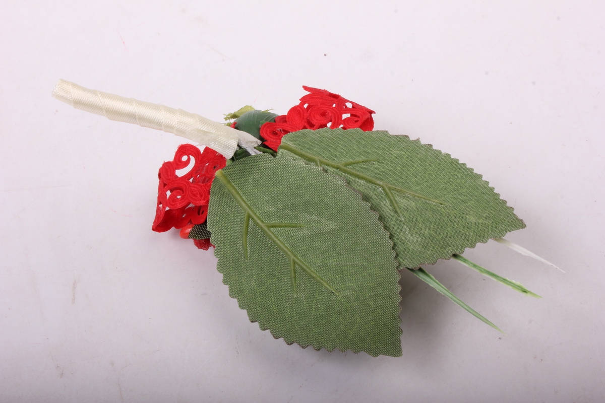 Бутон "Пион" (2шт в уп) белые пионы/красные тычинки h=12cm 