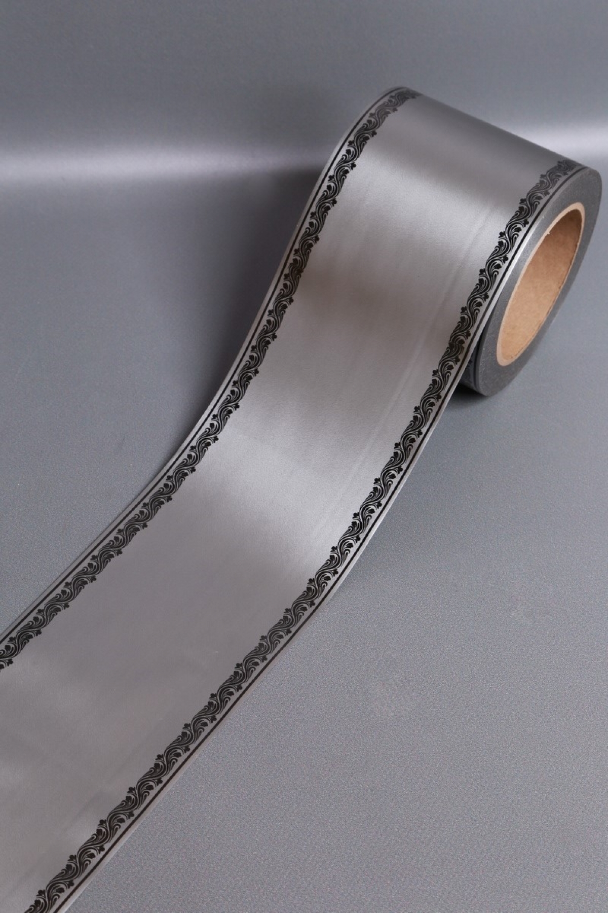 Лента простая (10см*50м) С дубками по краям P1004 СЕРЫЙ