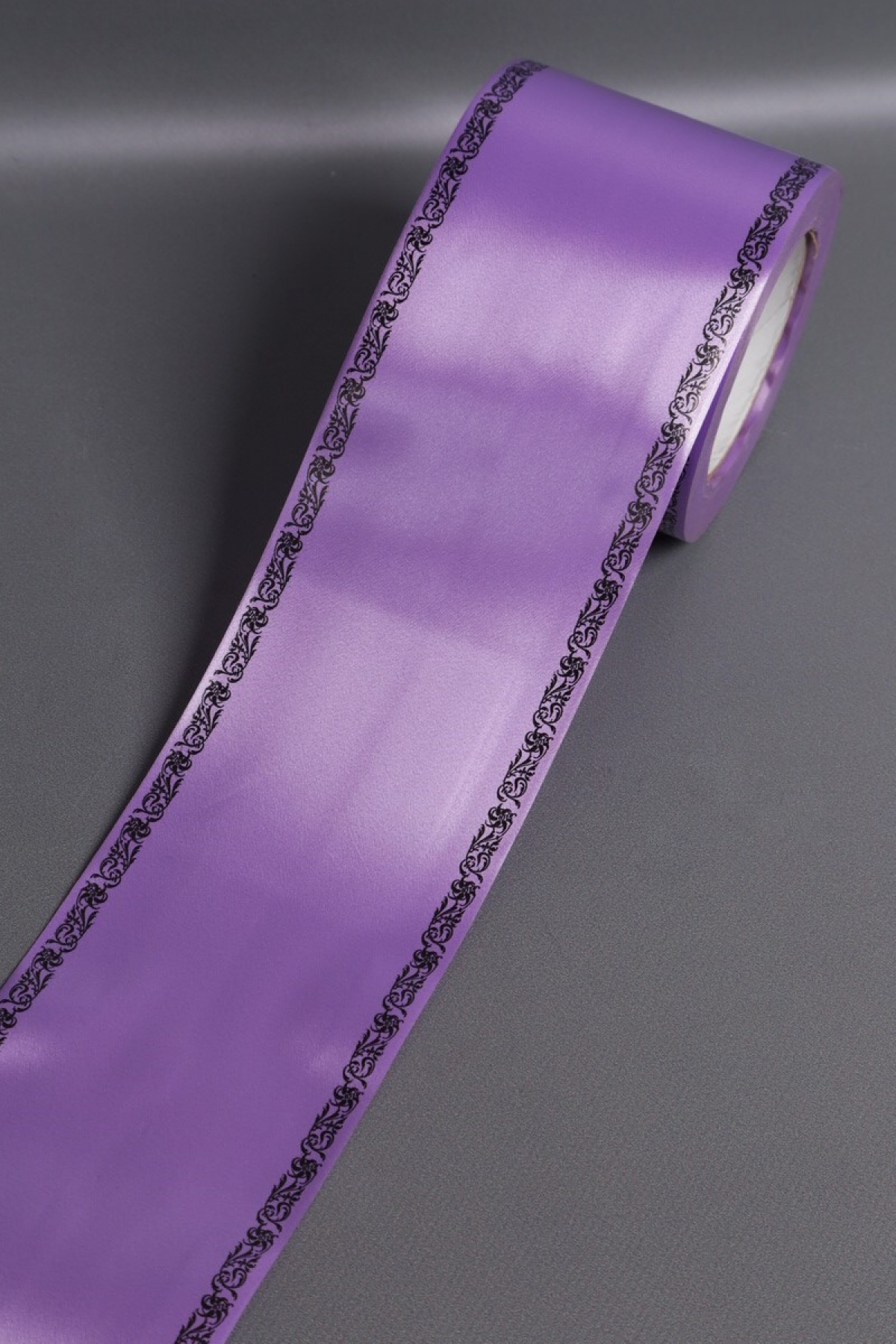 Лента простая (10см*50м) С дубками по краям P1019 СИРЕНЕВЫЙ