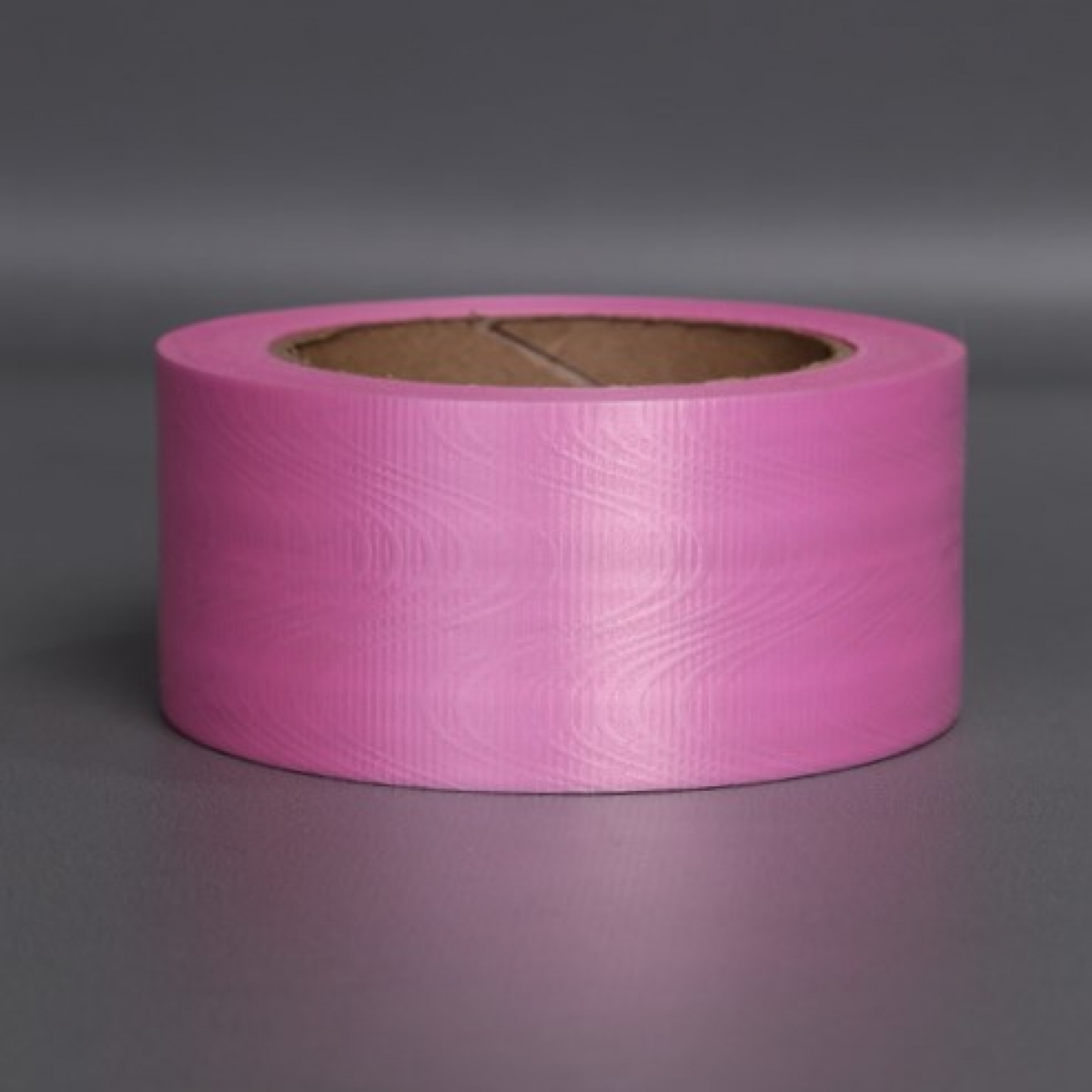 Лента простая (5см*50ярд) Однотонная тиснение дерево ЯРКО-РОЗОВАЯ P519