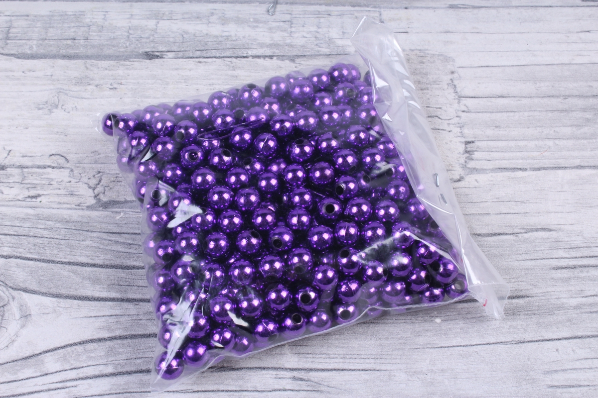 Бусины (А) металл фиолет   в пакете 100гр