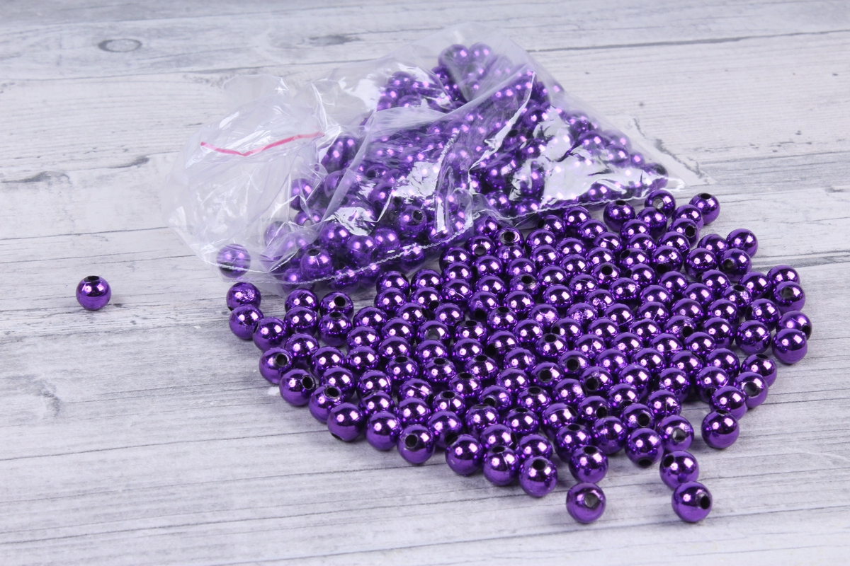 Бусины (А) металл фиолет   в пакете 100гр