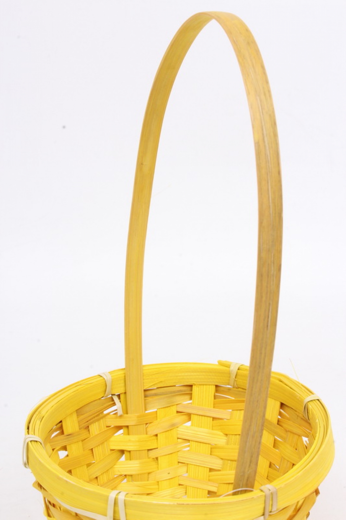 Корзина плетеная (бамбук) желтая d=17, h=10,5/33см 6915