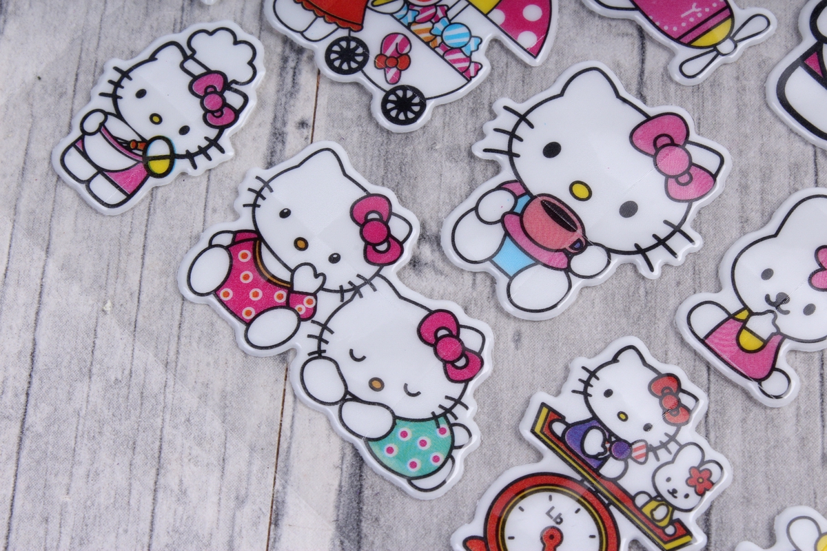 наклейки на листе "hello kitty"