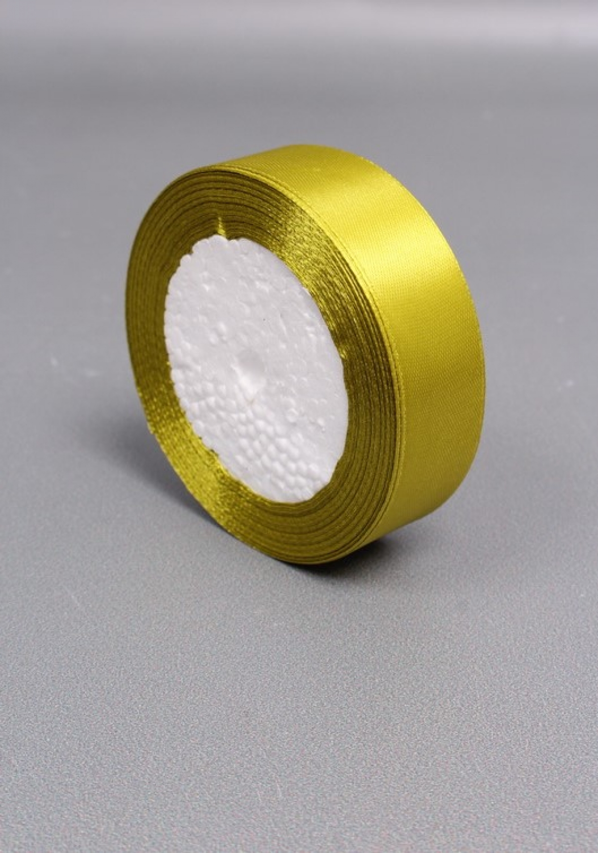 Лента атлас 2,5см*25ярд оливковый (175) 0354Н