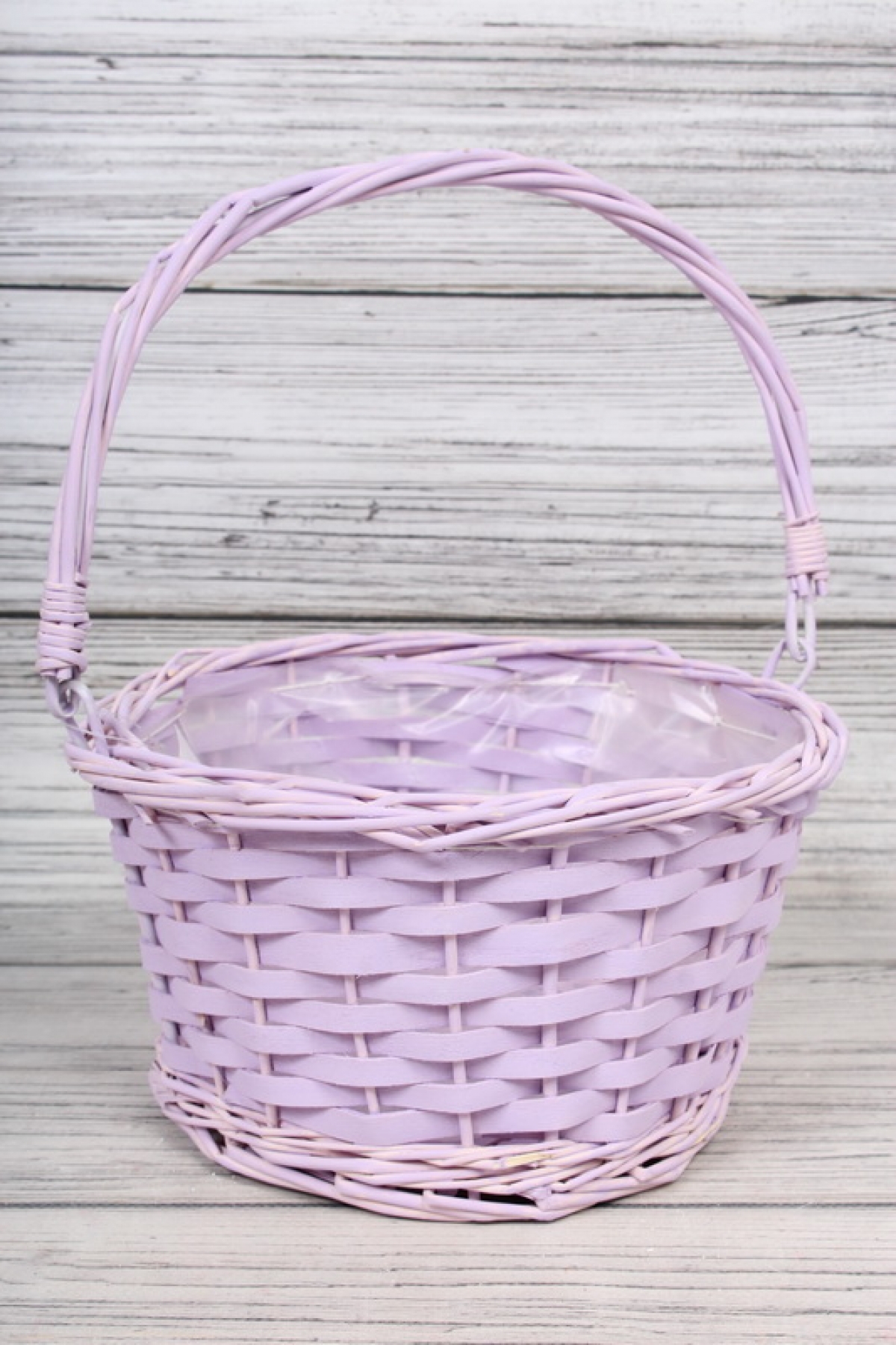 Корзина из ивы одиночная - Круг с ручкой d=18 h=14/28cm сирень 8097		(Н)