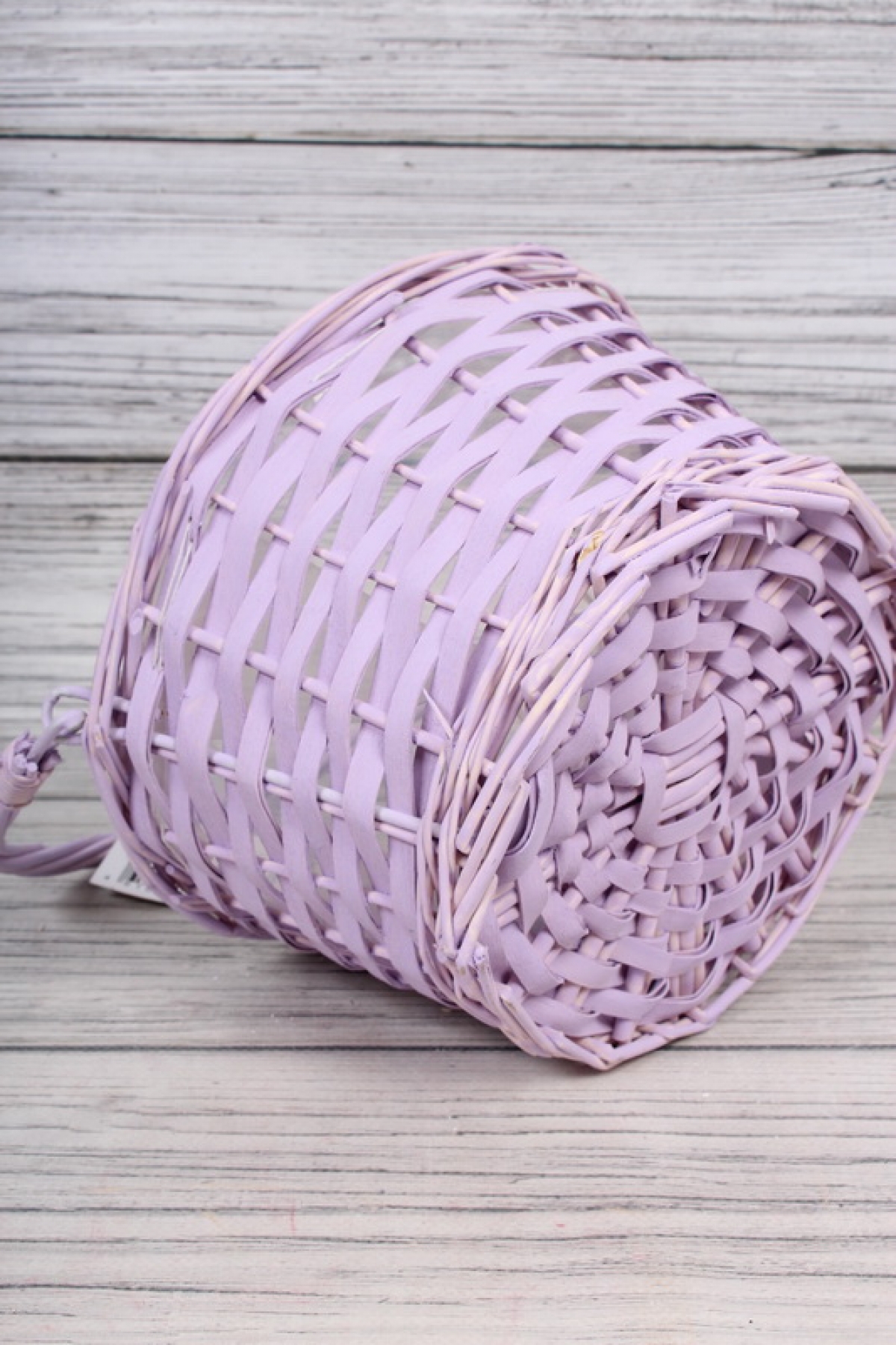 Корзина из ивы одиночная - Круг с ручкой d=18 h=14/28cm сирень 8097		(Н)