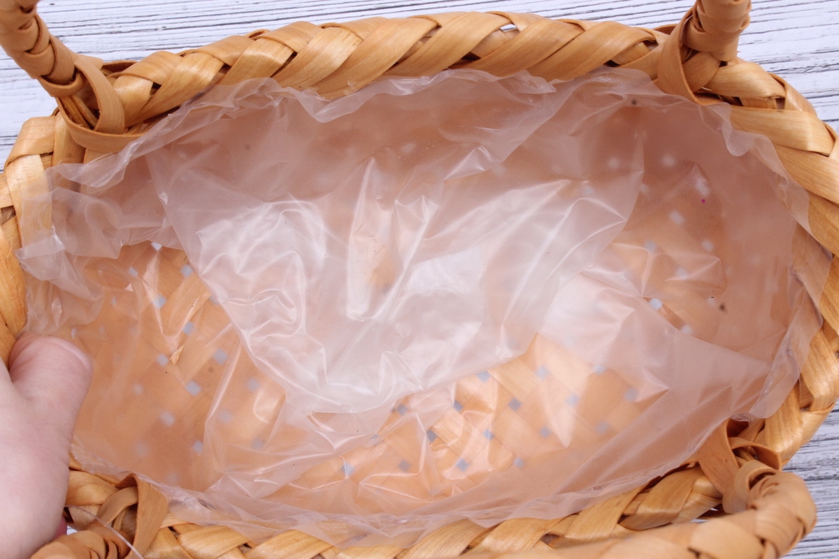 Корзина из бересты две ручки овальная 24x14.5 h=9/25cm Св.коричневый 4928 Н