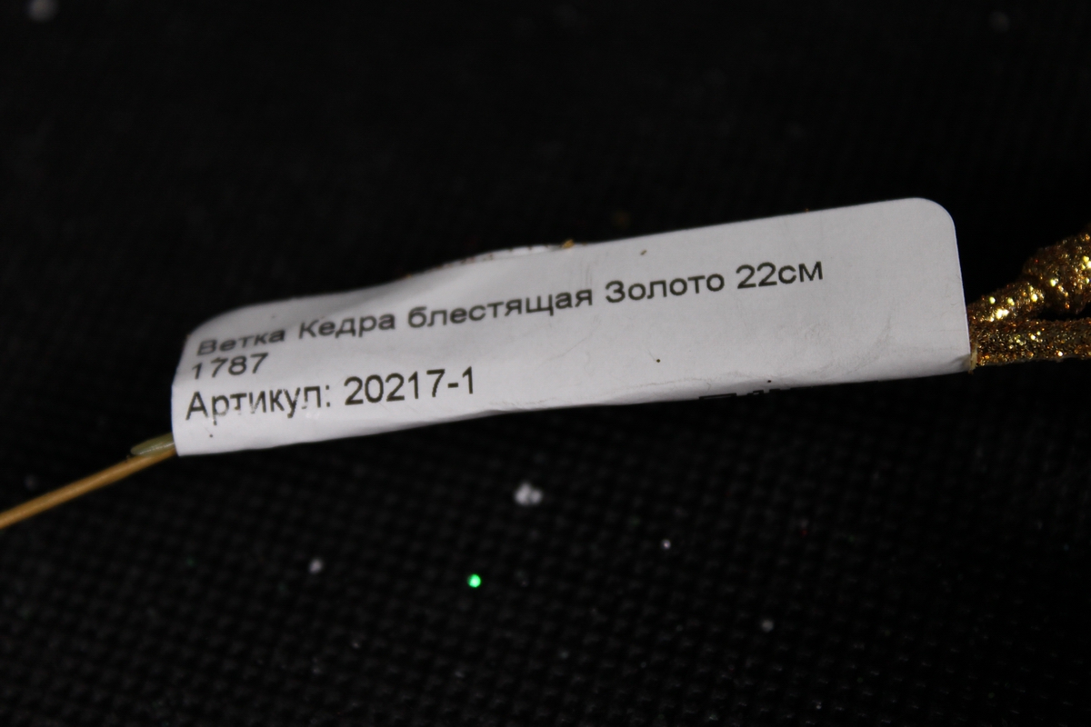 Ветка Кедра блестящая Золото 22см  1787