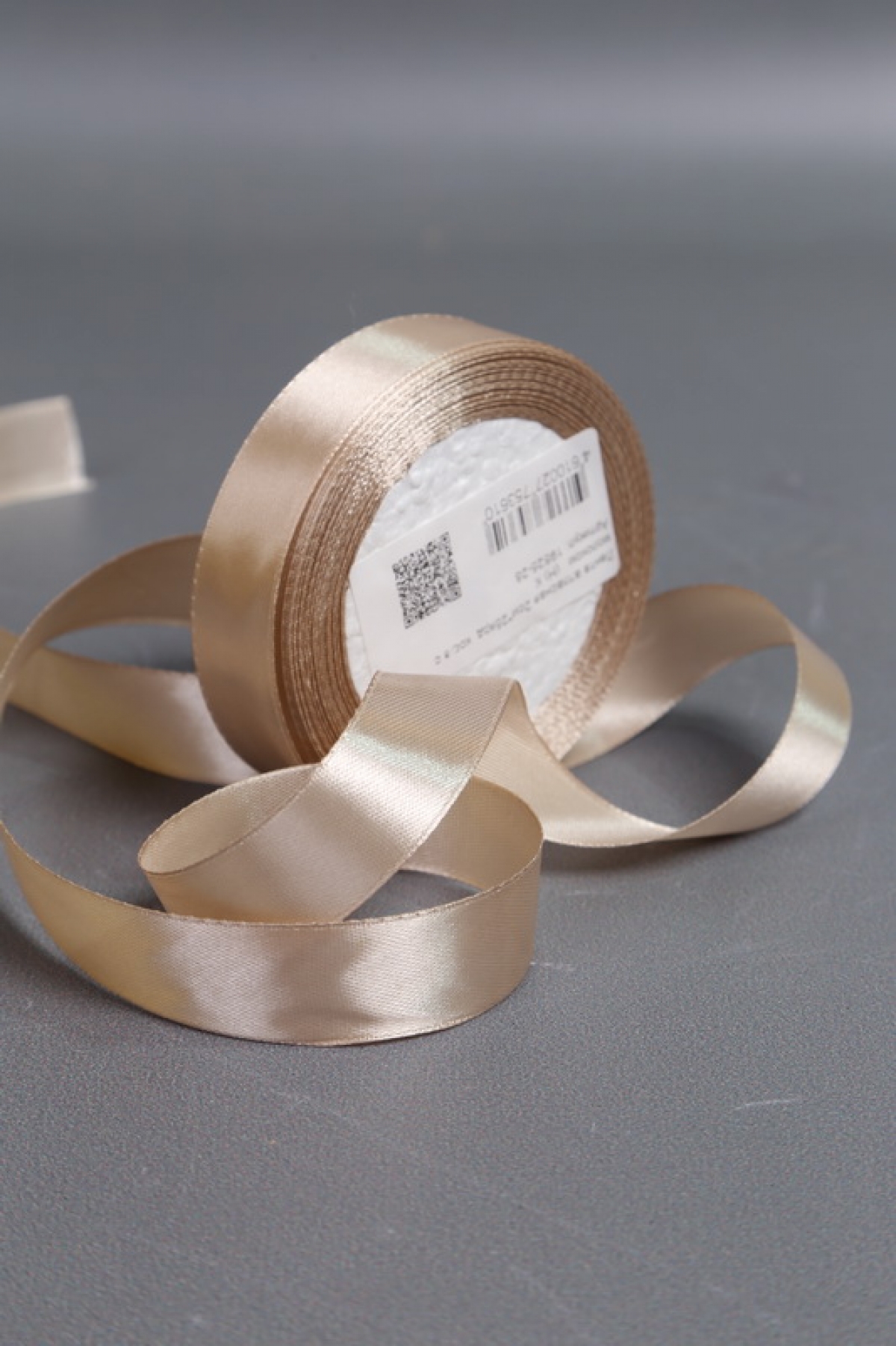 Лента атласная 2см*25ярд  кофе с молоком   (Н) К