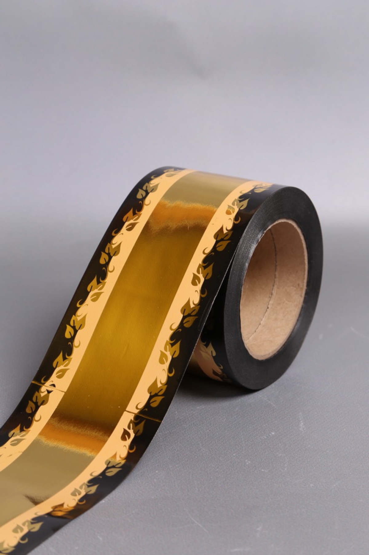 Лента металл с рисунком 8см*50ярд МР801 ЗОЛОТО