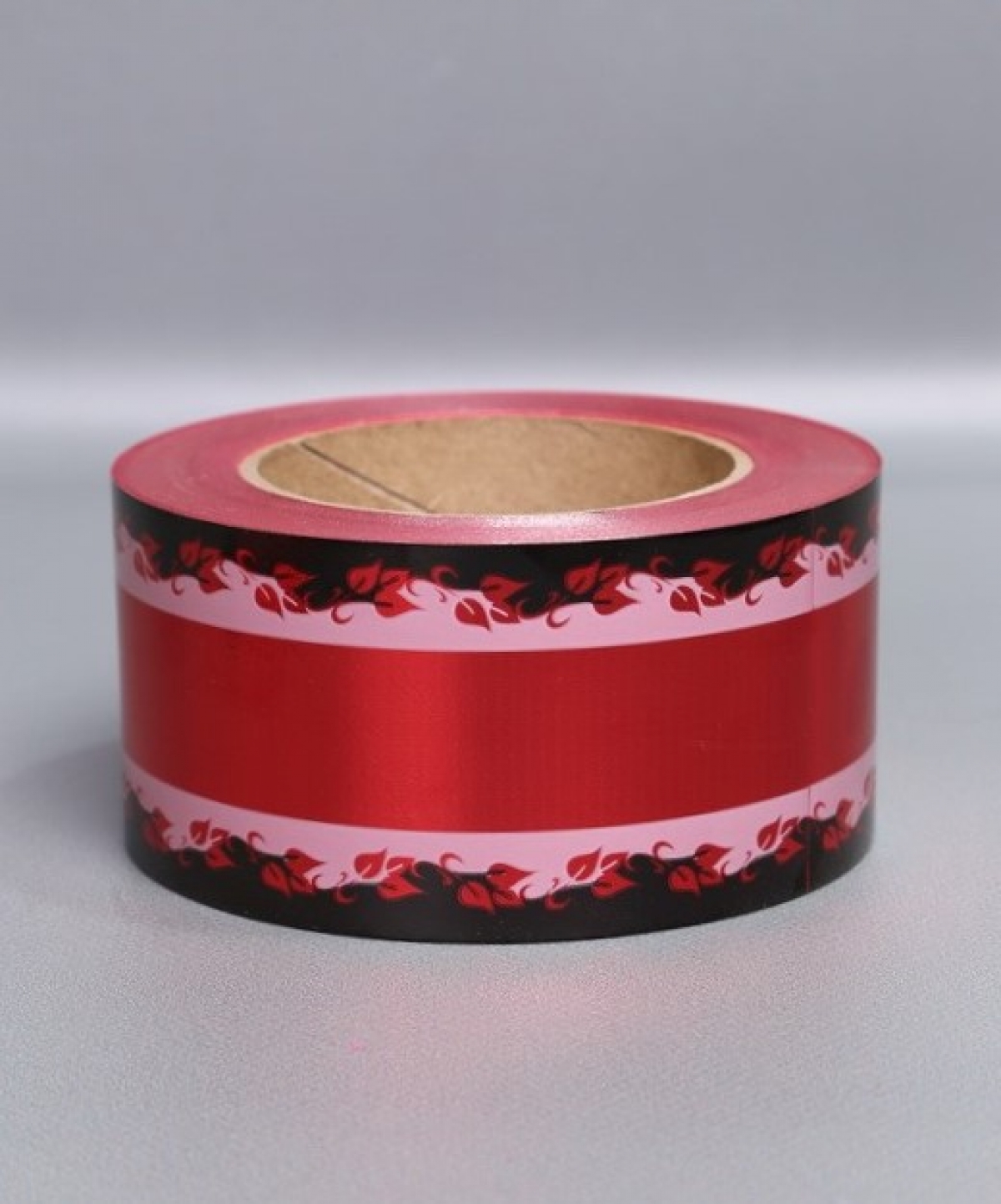 Лента металл с рисунком 6см*50ярд МР607 красный