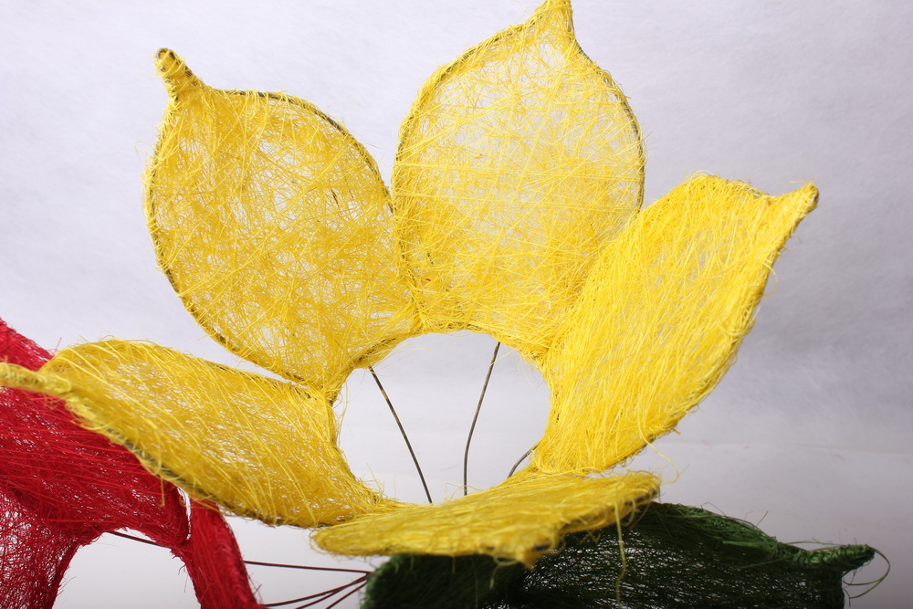 каркас для букетов аксессуары для флористов - каркас &quot;сизалевый цветок&quot; - жёлтый 1275
