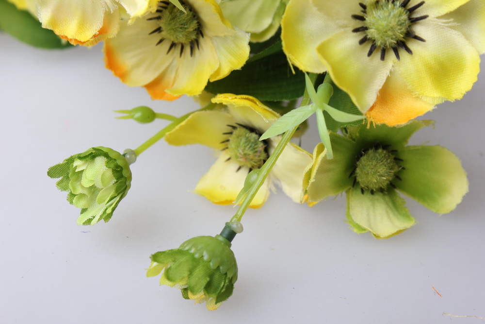 анемоны желто/зеленые букет - цветы искусственные