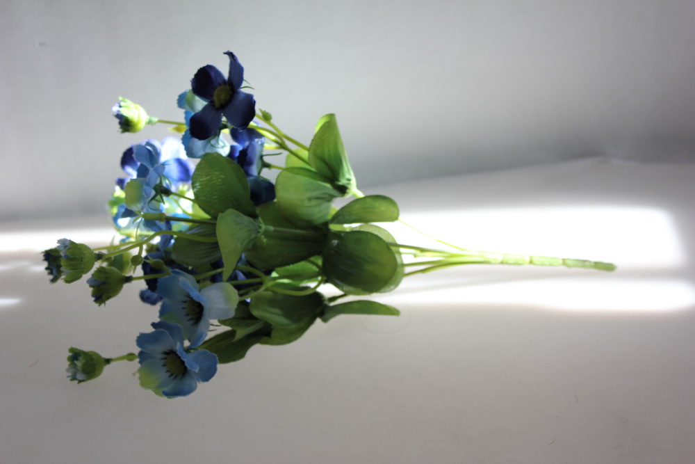 анемоны голубые букет - цветы искусственные