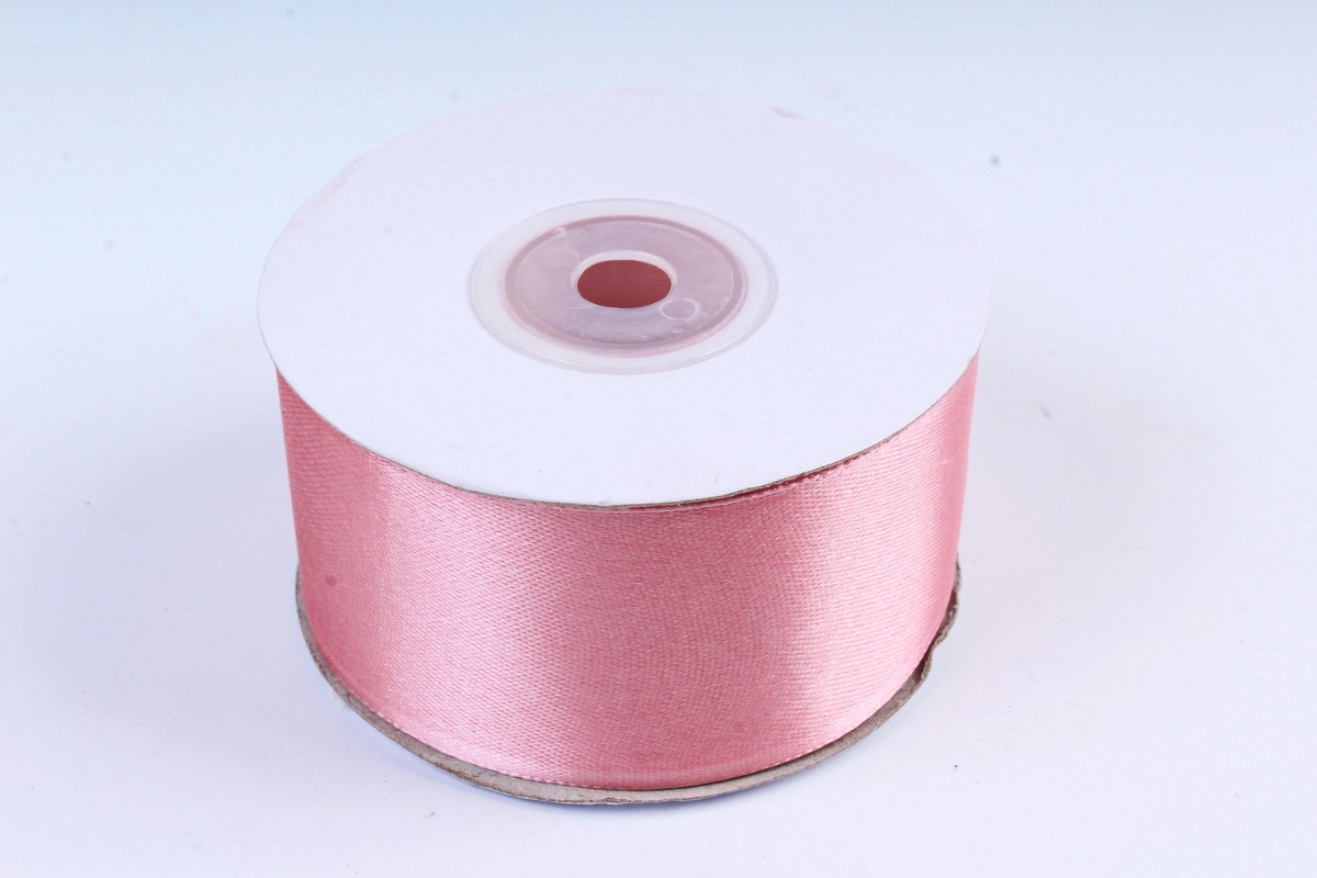 Атласная лента, в катушке (картон) гладкая, односторонняя, 38mm x 25m, Чайная Роза М, К