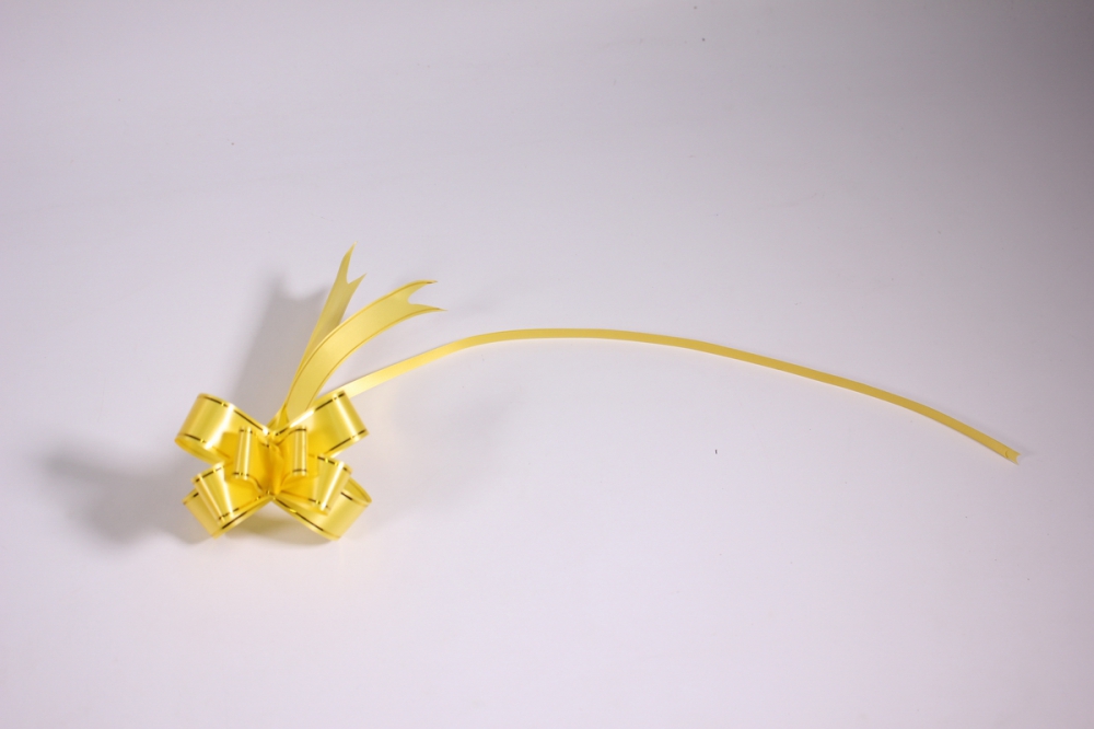 бант-бабочка 22х470мм - золотая полоса - жёлтый (10 шт.)