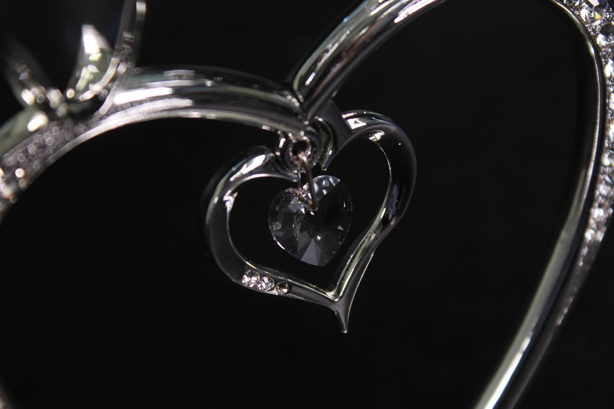 бокалы свадебные  на ножке в виде сердца, серебро  (2шт в уп) 16095