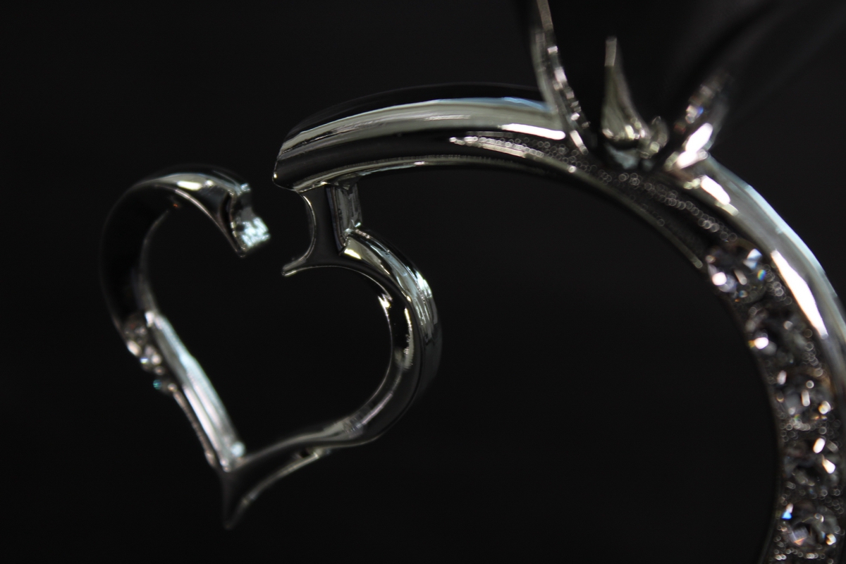 бокалы свадебные  на ножке в виде сердца, серебро  (2шт в уп) 16095