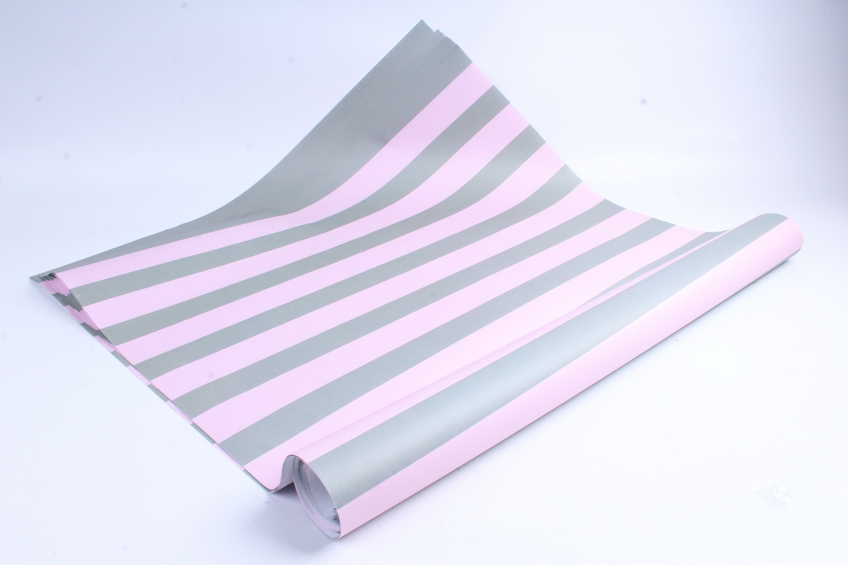 Бумага 1*70 Дизайнерская бумага Полоски Розово-Серые 78г/м2  10шт/уп PinPRG  М