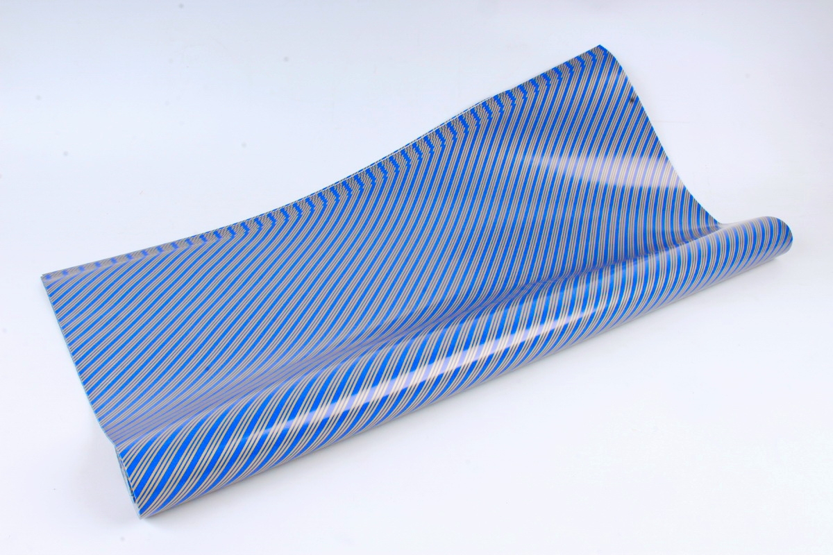 Бумага Глянец (И) Трехполоска синяя 70*100см 78г/м2 (10шт в уп) В121