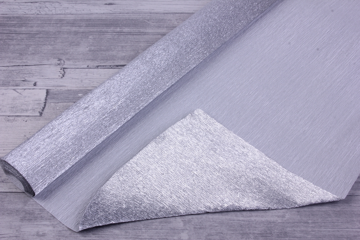 бумага гофрированная металлизированная 802 - серебро