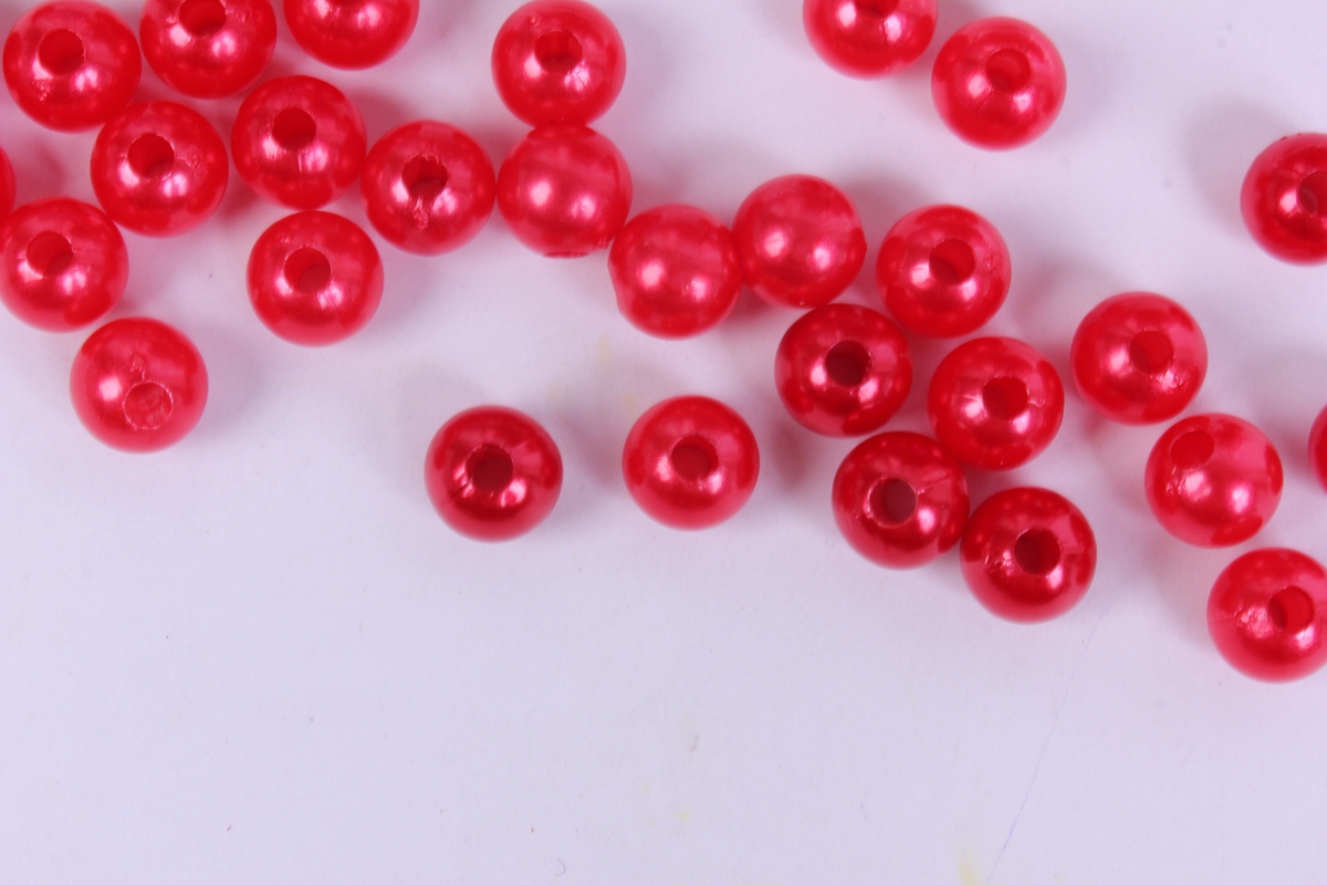 бусины  8мм  круглые перламутр красные  (50гр) pl в асс. k8-7