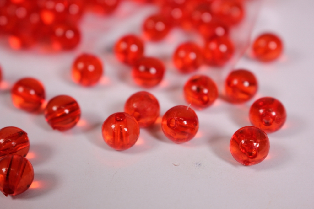 бусины  8мм  круглые прозрачные красные  (50гр) pl в асс. 108 acs19
