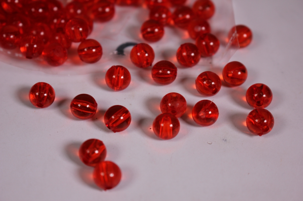 бусины  8мм  круглые прозрачные красные  (50гр) pl в асс. 108 acs19