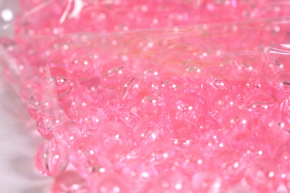 бусины  8мм  круглые прозрачные розовые  (50гр) pl в асс. 8мм col 24r
