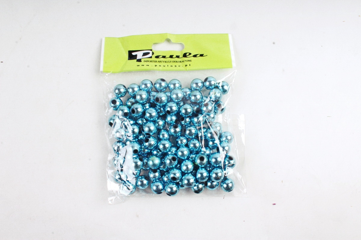 Бусины  10мм  Круглые Голубой металл (50гр)  JCK 10MM M13