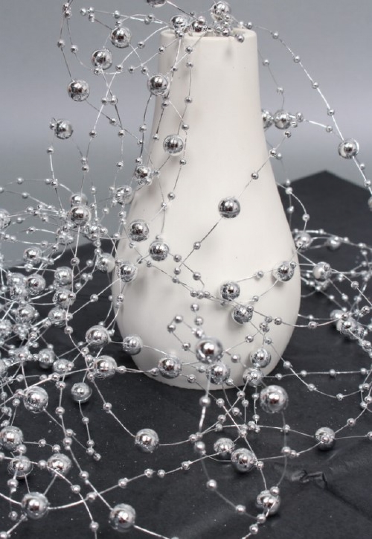 Бусы на нити в пакете  3+8 мм * 10 м, серебро  4248М