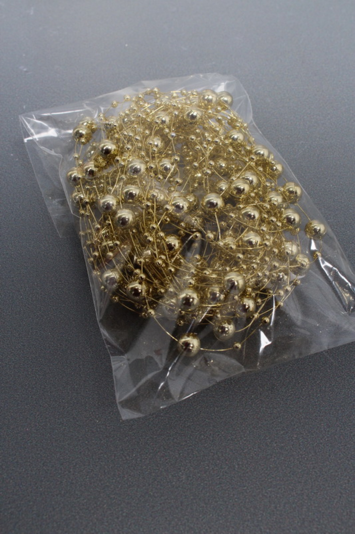 Бусы на нити в пакете  3+8 мм * 10 м, золото  4231М